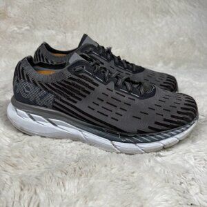 Hoka One One Clifton 5 Knit Grey Athletic Sneakers Shoes Running Men's Size 8.5